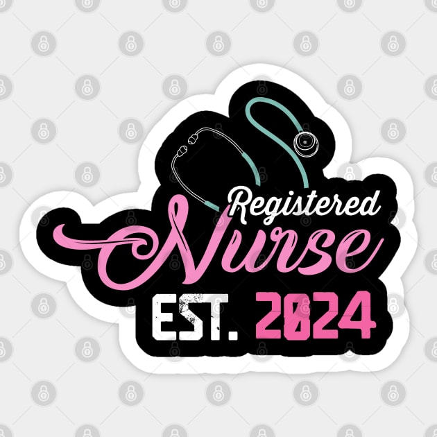 Registered Nurse est. 2024 Sticker by art4everyone